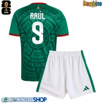 Maglie da calcio Messico Raul Jimenez #9 Prima Maglia Bambino Mondiali 2026  Manica Corta (+ Pantaloni corti)